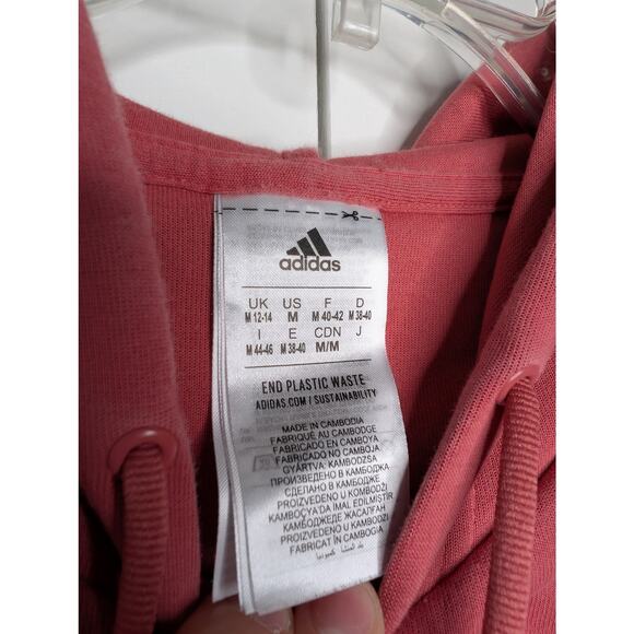 Adidas Men's Hooded Sweatshirt Medium Pink - Picture 5 of 5